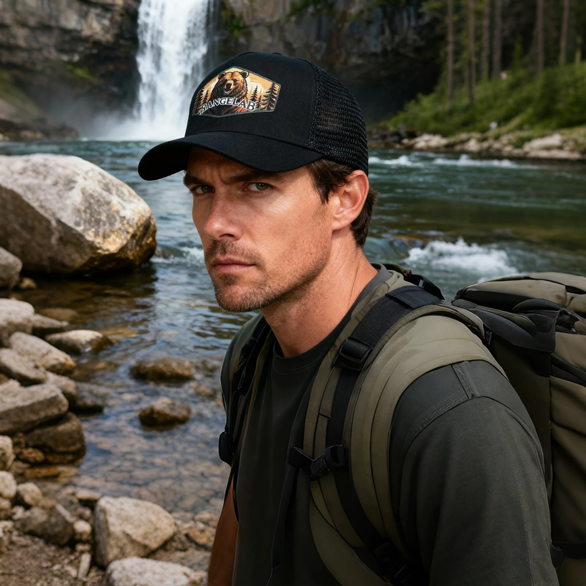 RANGELAB Adventure Trucker Hat – Bear, Lion & Cobra Series | Outdoor Mesh Cap for Men & Women