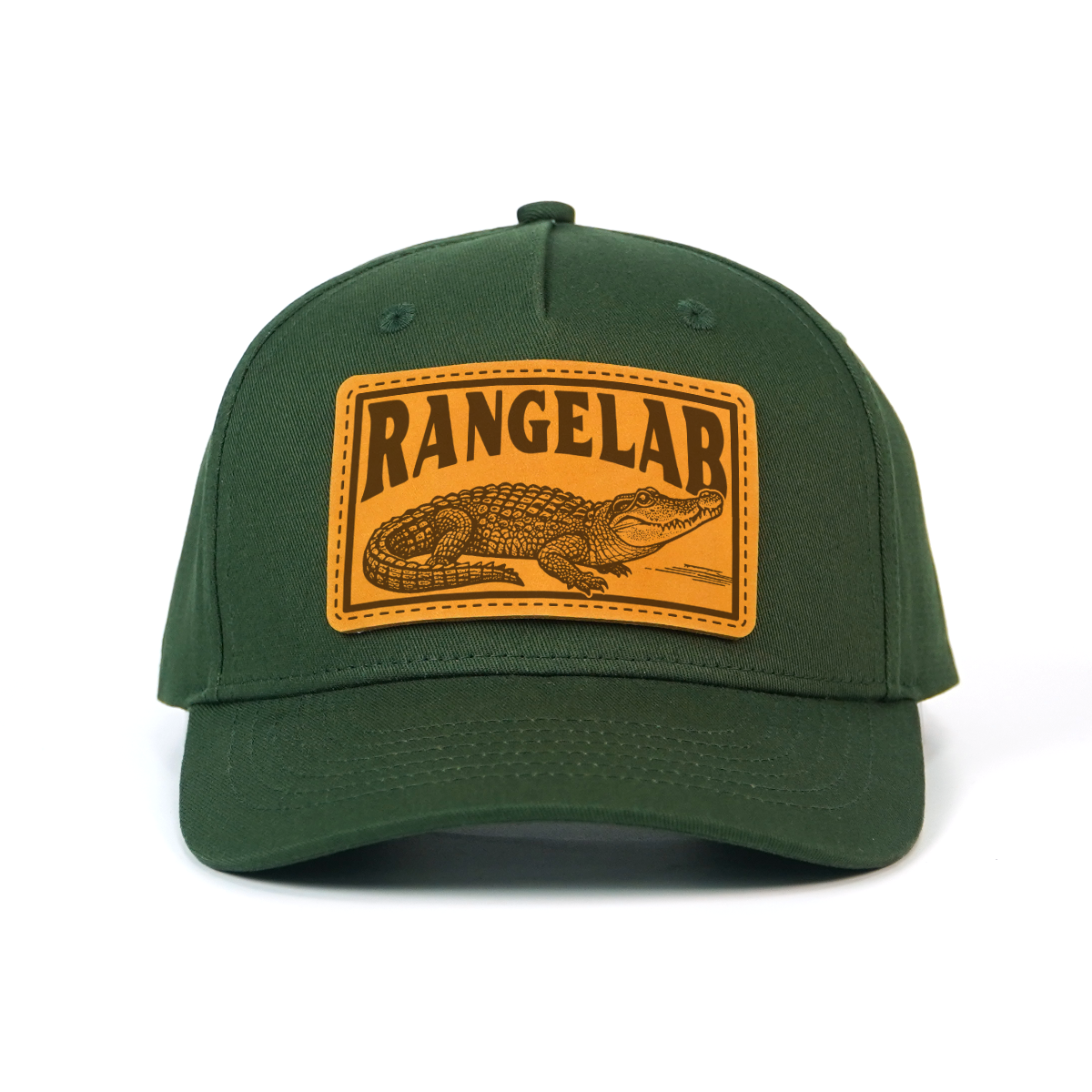 RANGELAB Premium Leather-Patch Trucker Hat – Adjustable Outdoor Snapback Cap