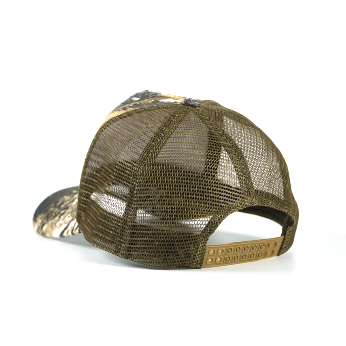 Rangelab Camo Trucker Hat - Adjustable Snapback with Leather Wildlife Patch | Outdoor Hunting Hiking