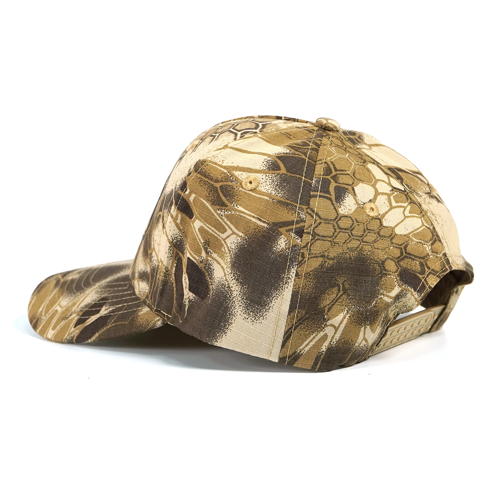 RANGELAB Unisex Camo Snapback Hat – Outdoor Hiking & Streetwear Cap with Animal Leather Patch (Eagle / Cheetah)