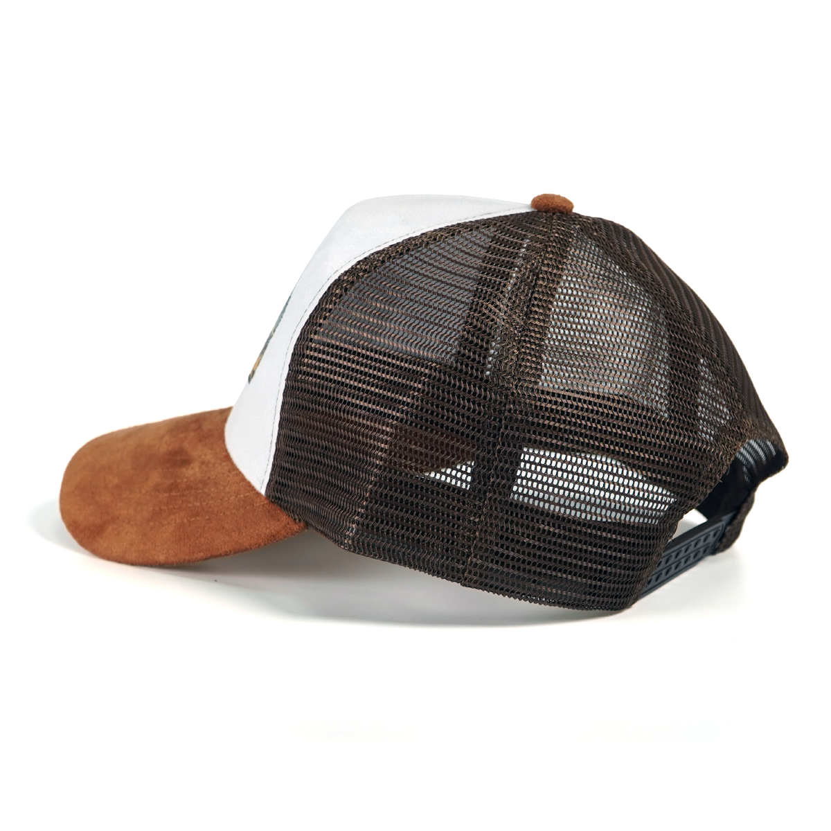 RANGELAB Trucker Hat – Vintage Leather Patch Mesh Cap for Men & Women | Outdoor Adventure Cheetah & Elk Designs | Adjustable Snapback Hiking Hat