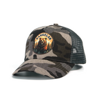 RANGELAB Camo Trucker Hat for Men & Women – Outdoor Mesh Snapback Cap with Eagle, Bear or Tiger Patch – Adjustable Fit, Breathable Camouflage Hat for Hiking, Camping & Everyday Wear