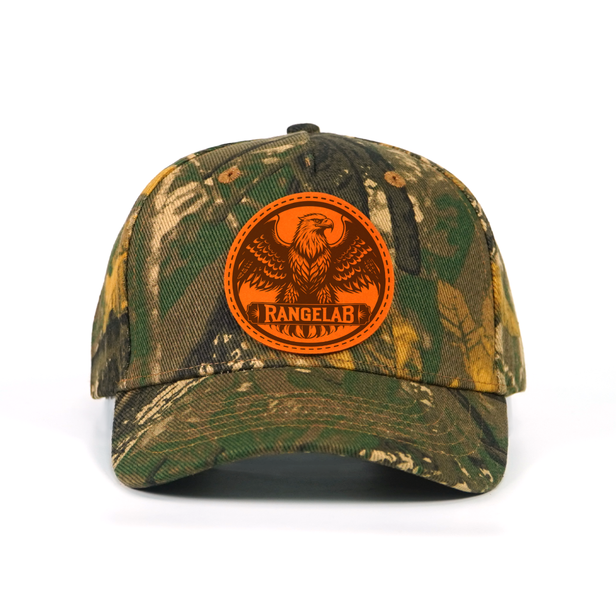 Rangelab Camo Snapback Hat - Adjustable Leather Animal Patch Cap