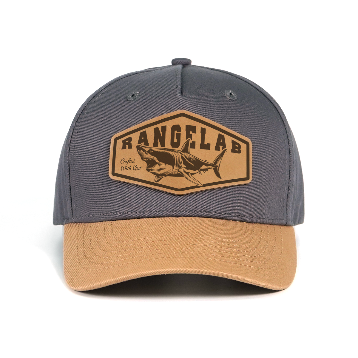 Rangelab Wildlife Leather Patch Snapback Hat - Adjustable Adventure Cap (Bear/Wolf/Shark/Walrus/Sea Turtle)