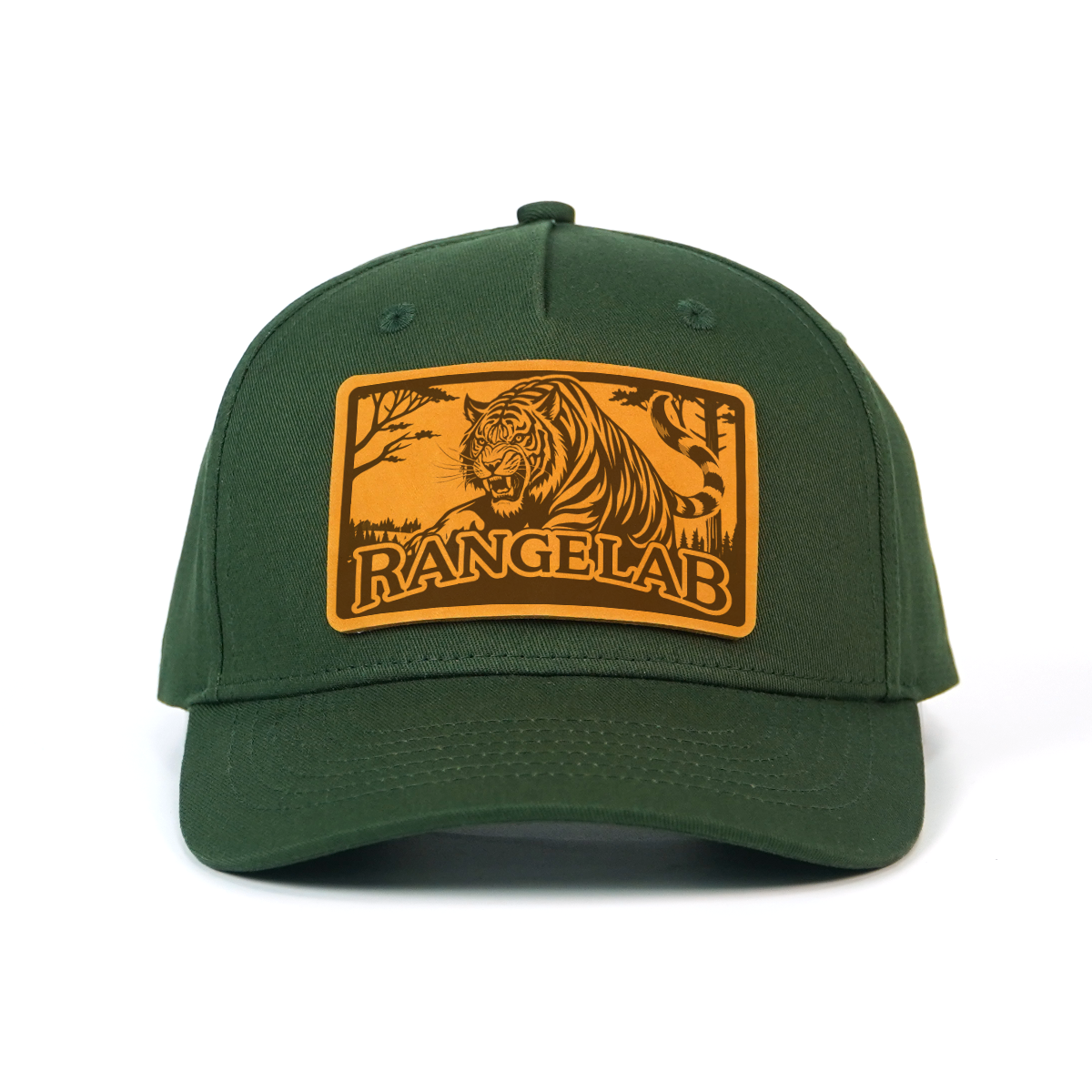 RANGELAB Premium Leather-Patch Trucker Hat – Adjustable Outdoor Snapback Cap