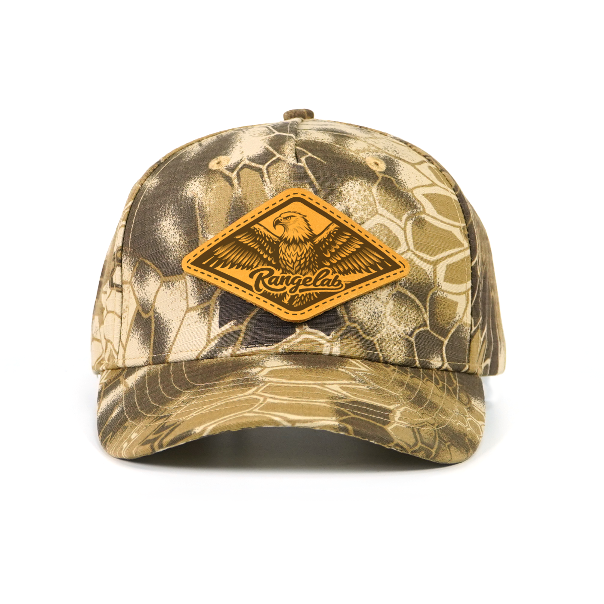 Rangelab Camo Baseball Cap with Leather Animal Patch - Adjustable Snapback for Outdoor Adventure
