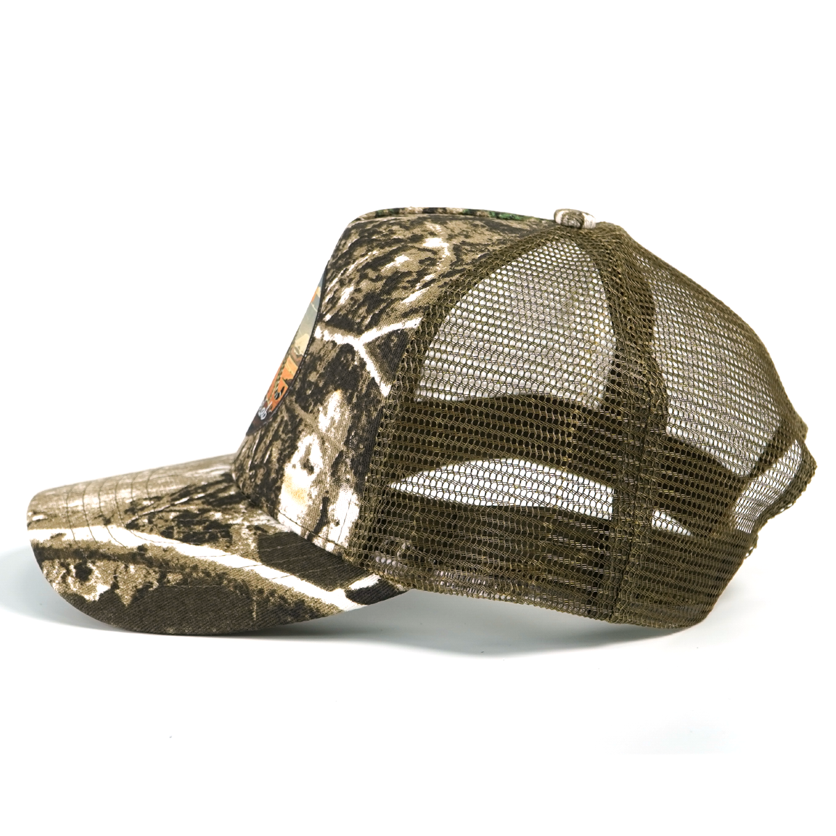 RANGELAB Camo Trucker Hat for Men & Women – Outdoor Mesh Snapback Cap with Eagle, Cheetah & Deer Patches – Adjustable Hunting & Hiking Hat