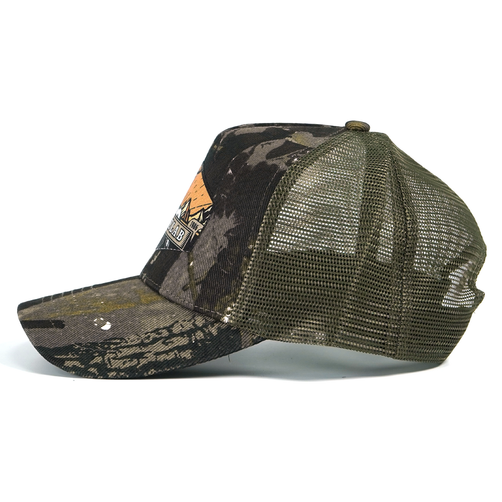 RANGELAB Camo Trucker Hat – Outdoor Hunting Mesh Cap with Printed Patch, Adjustable Snapback for Men & Women
