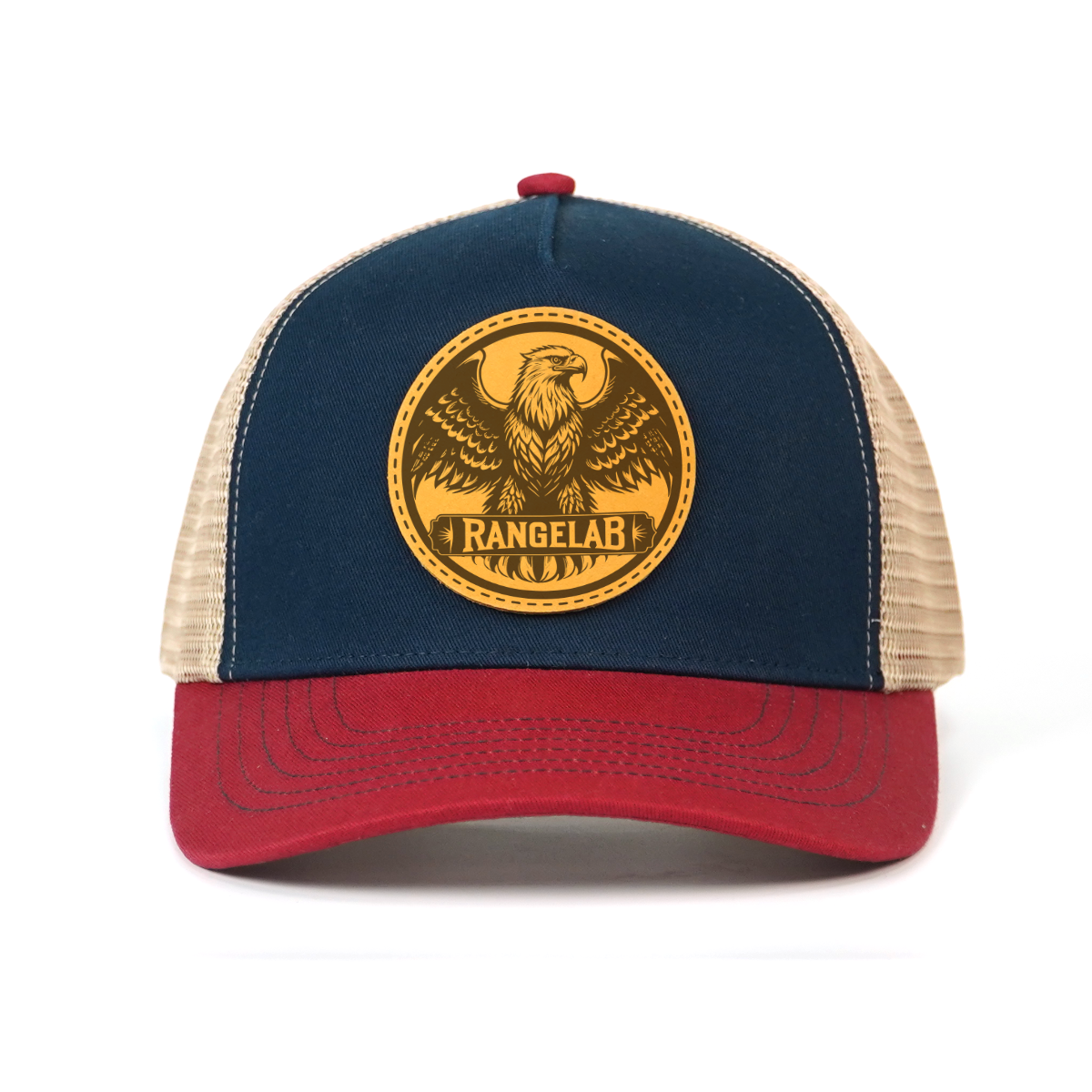RANGELAB Leather Patch Trucker Hat – Vintage Adventure Cap for Outdoor Lovers