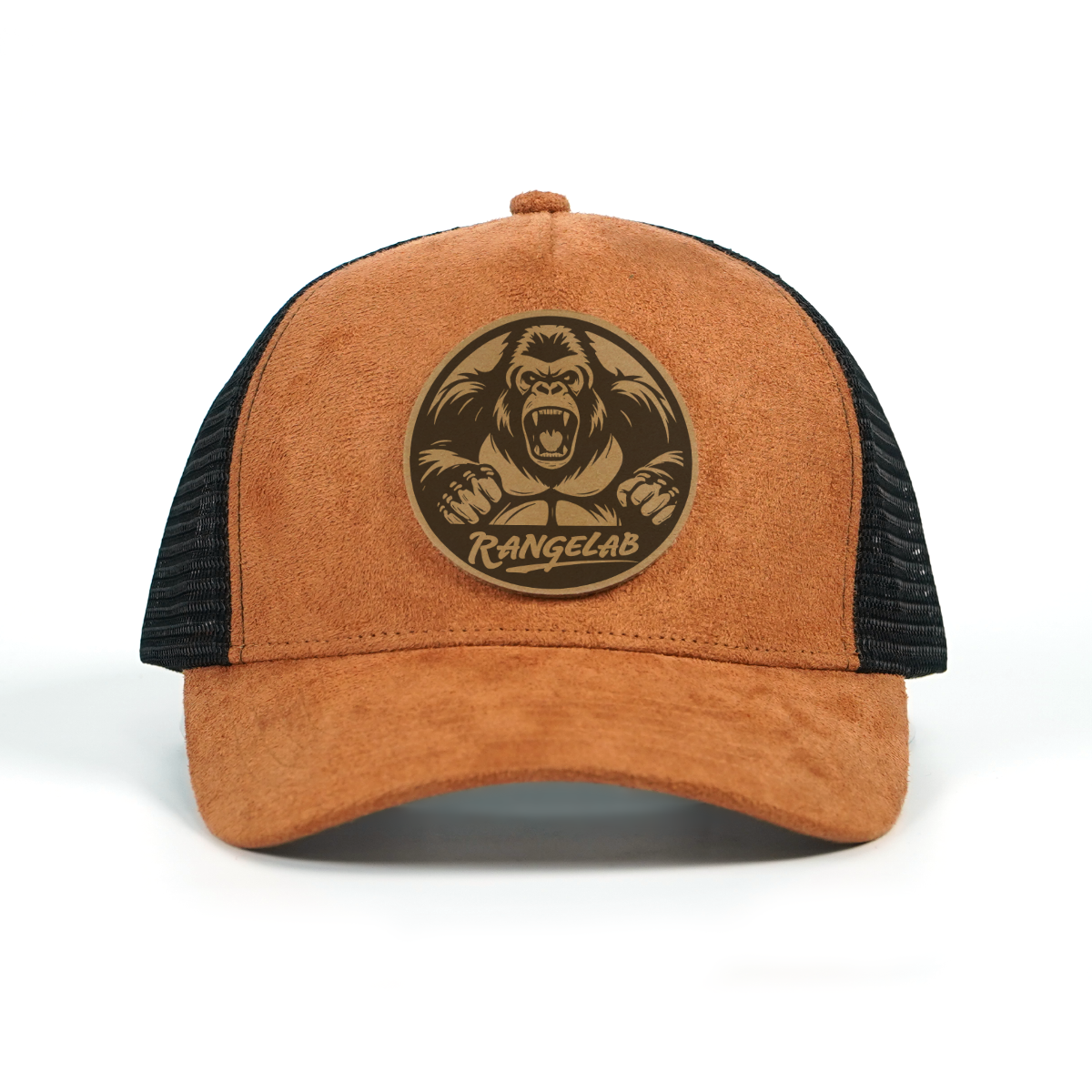 RANGELAB Suede Mesh Trucker Hat – Adjustable Leather Patch Cap for Men & Women | Breathable Outdoor Snapback Baseball Hat