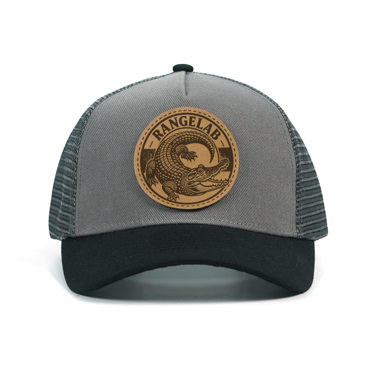 RANGELAB Premium Leather Patch Trucker Hat – Animal Series (Tiger, Gorilla, Eagle, Crocodile, Marlin)