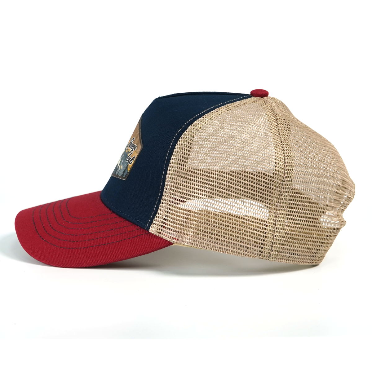 RANGELAB Outdoor Trucker Hat – Adventure Lion, Eagle & Elk Leather Patch | Classic Retro Mesh Cap for Hiking, Camping & Everyday Style