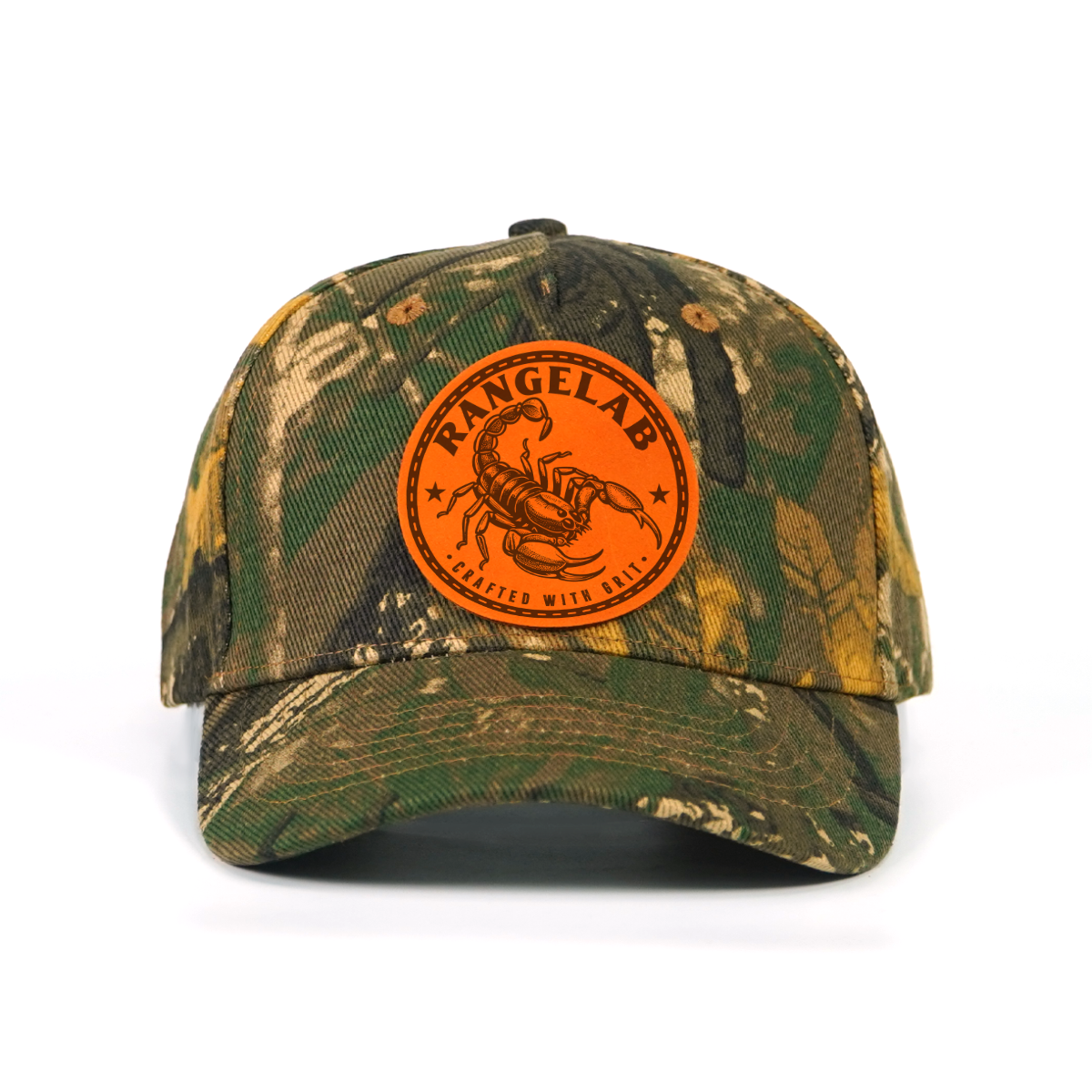 Rangelab Camo Snapback Hat - Adjustable Leather Animal Patch Cap