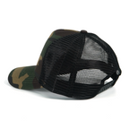 RANGELAB Camo Trucker Hat for Men & Women – Adjustable Mesh Snapback Cap with Leather Patch | Eagle, Tiger & Bear Outdoor Adventure Hats | Breathable Camo Baseball Cap