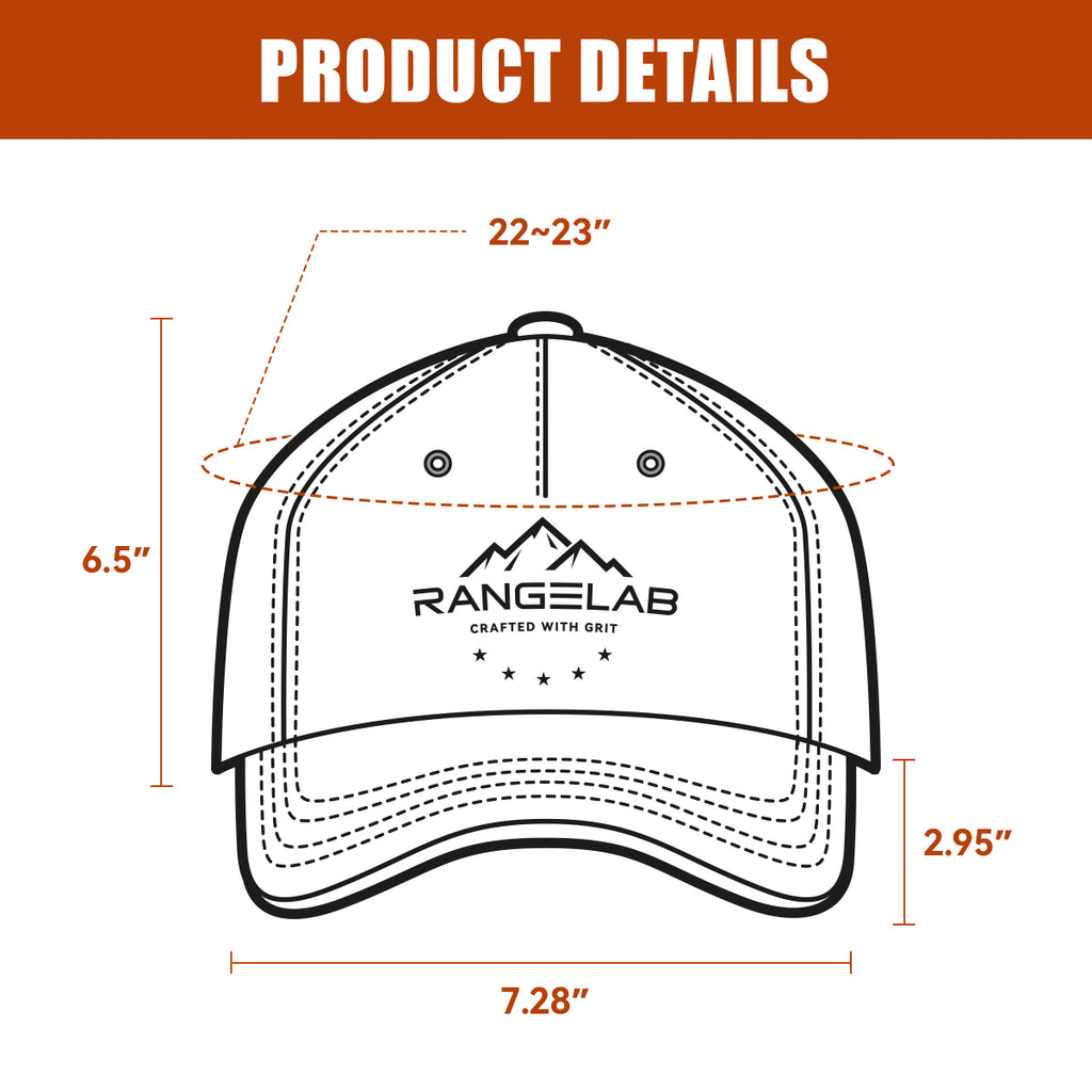RANGELAB Trucker Hat – Vintage Leather Patch Mesh Cap for Men & Women | Outdoor Adventure Cheetah & Elk Designs | Adjustable Snapback Hiking Hat