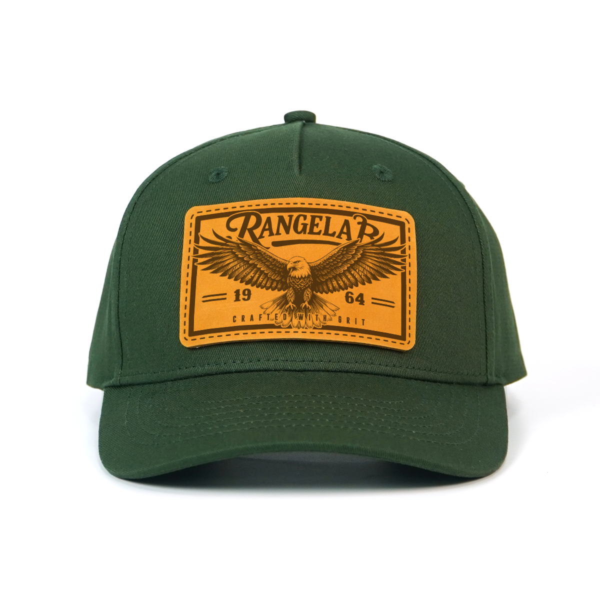 RANGELAB Premium Leather-Patch Trucker Hat – Adjustable Outdoor Snapback Cap