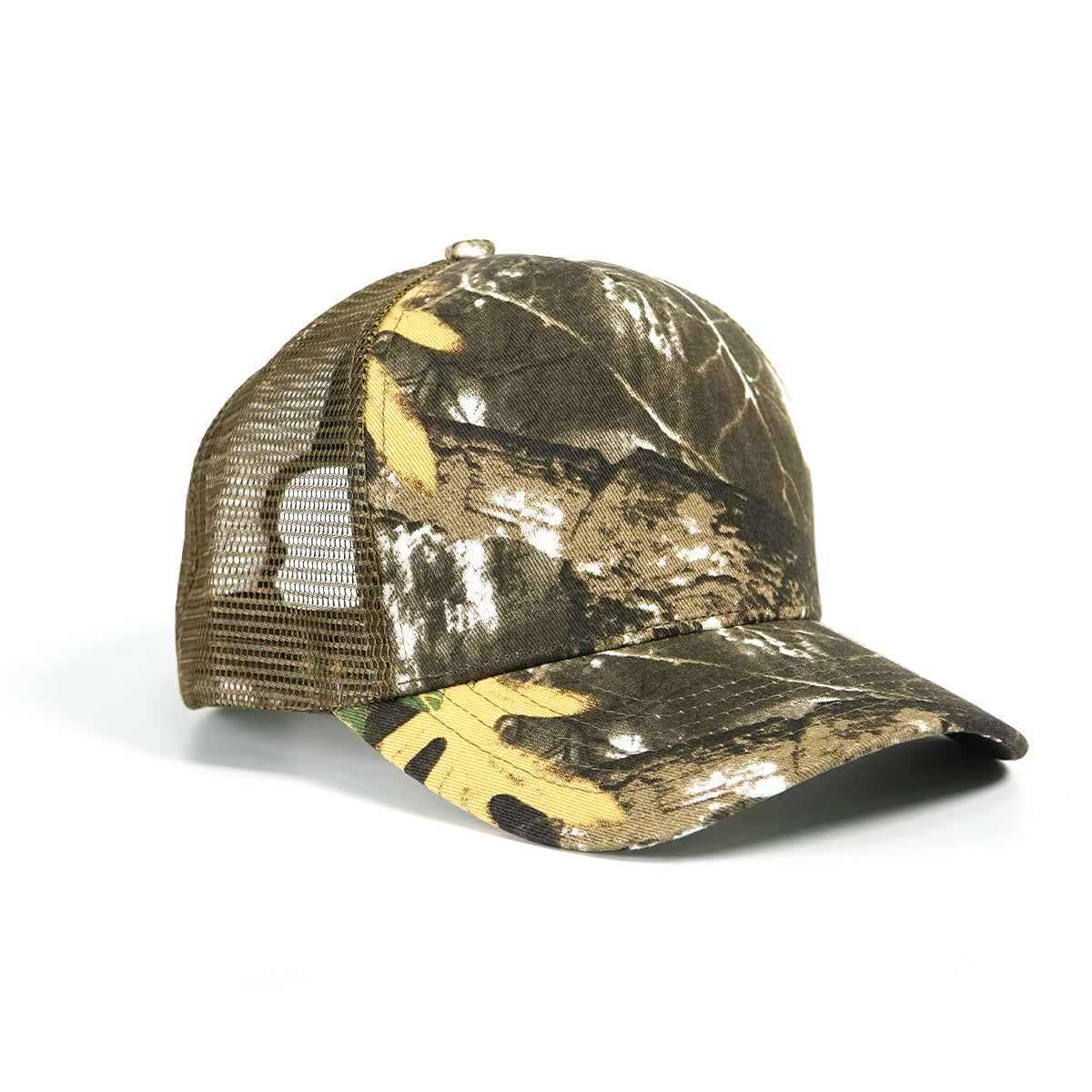 RANGELAB Brown Woodland Camo Trucker Hat – Adjustable Mesh Back Outdoor Cap for Men & Women
