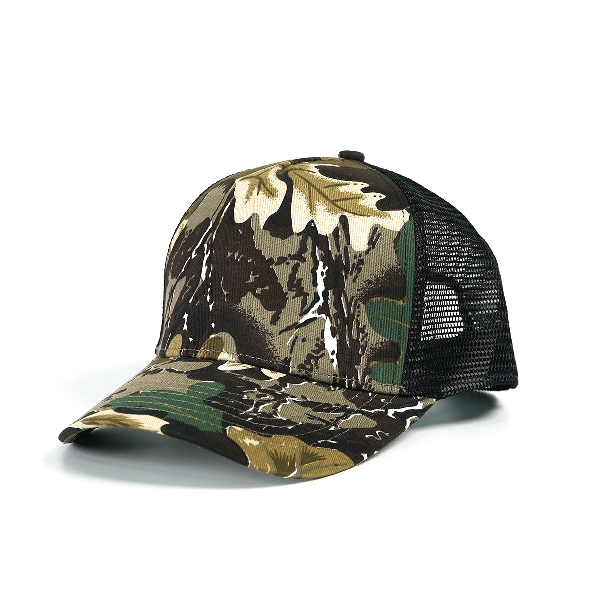 RANGELAB Brown Woodland Camo Trucker Hat – Adjustable Mesh Back Outdoor Cap for Men & Women | Breathable Hunting, Hiking & Everyday Snapback