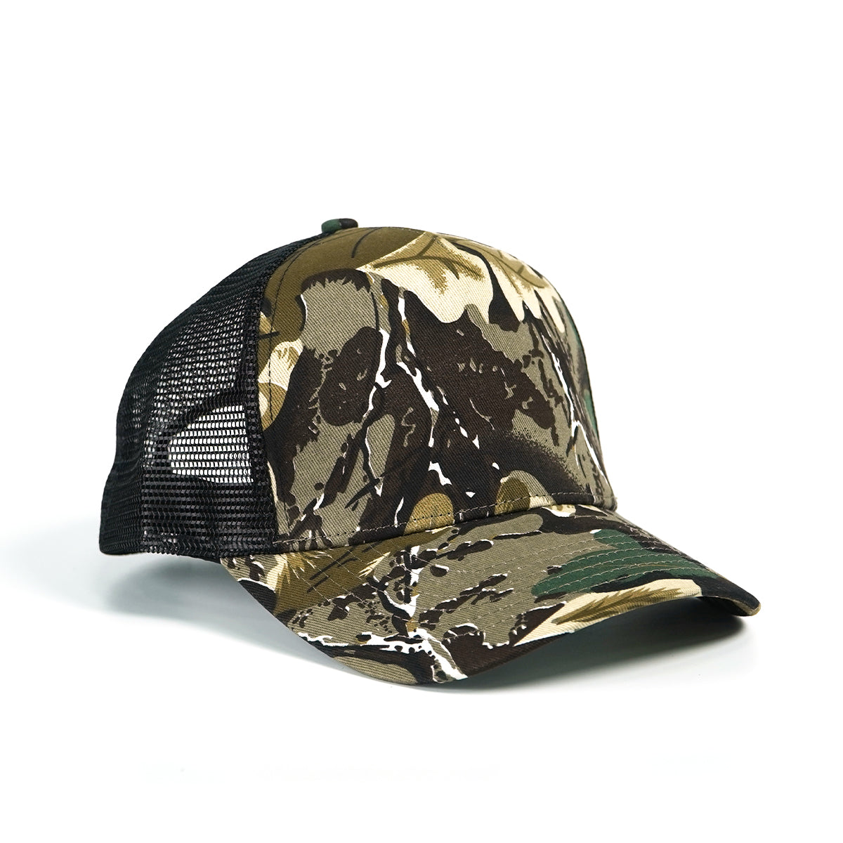 RANGELAB Brown Woodland Camo Trucker Hat – Adjustable Mesh Back Outdoor Cap for Men & Women | Breathable Hunting, Hiking & Everyday Snapback