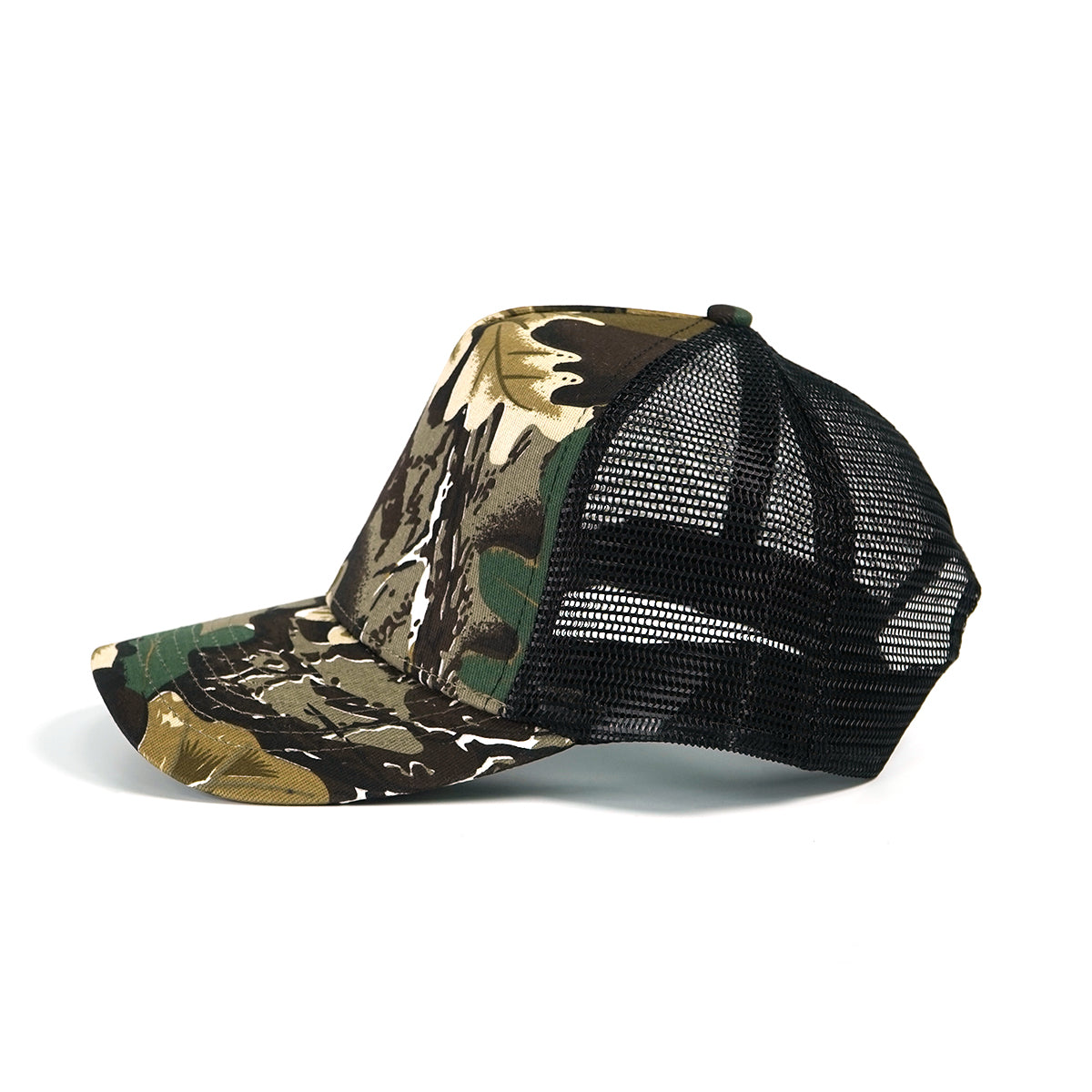 RANGELAB Brown Woodland Camo Trucker Hat – Adjustable Mesh Back Outdoor Cap for Men & Women | Breathable Hunting, Hiking & Everyday Snapback